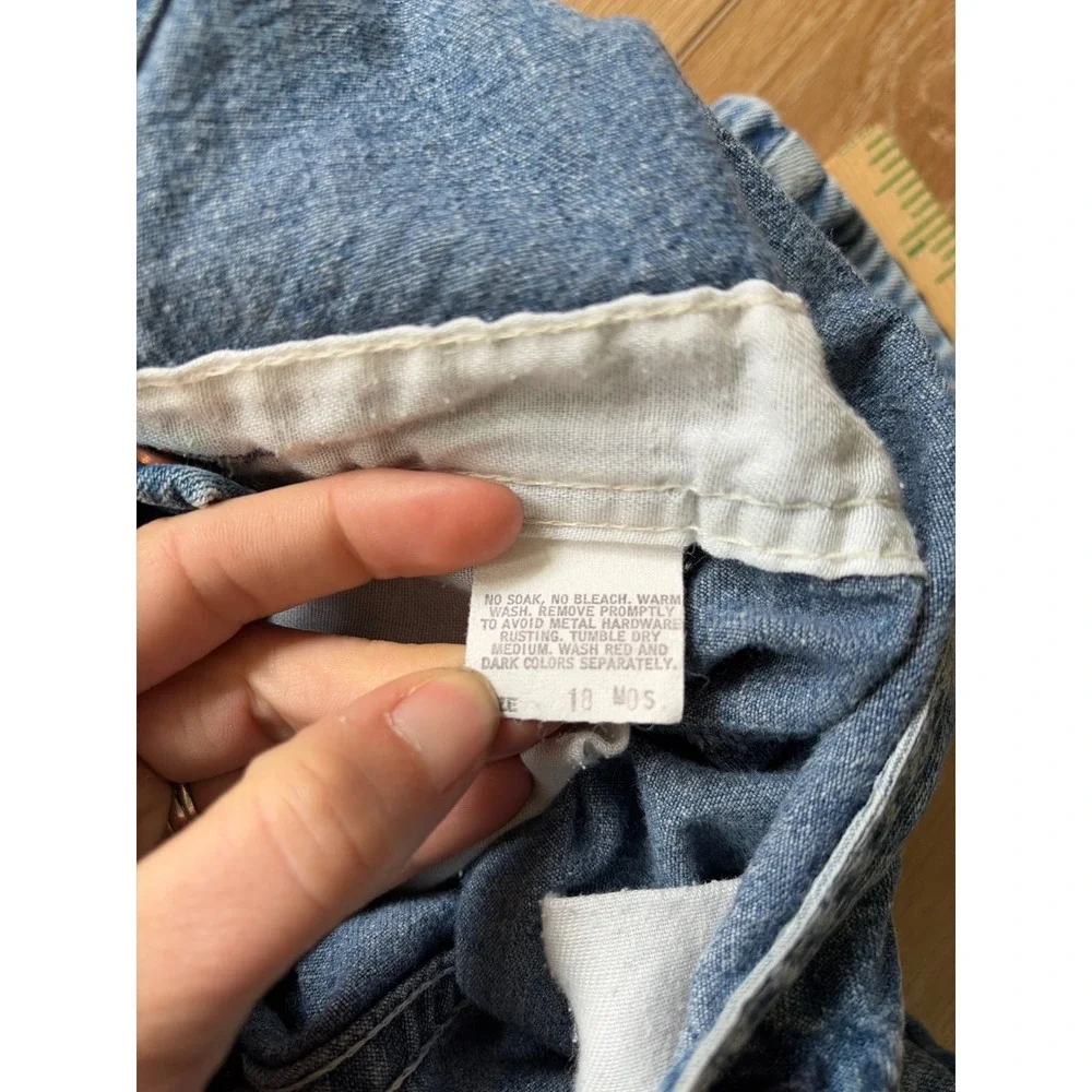 Vintage OshKosh Bgosh Kids Denim Overalls 18 Months Blue Vestbak Made in USA